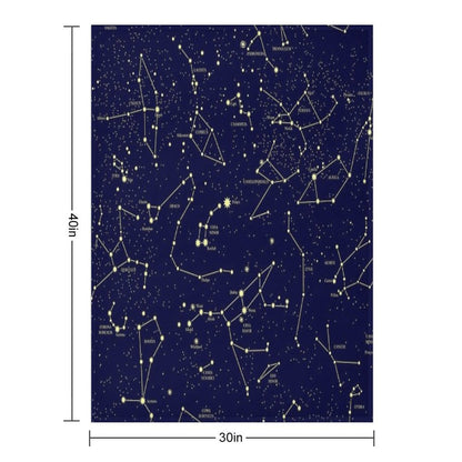 Constellation Astronomy Star Map Night Sky Throw Blanket