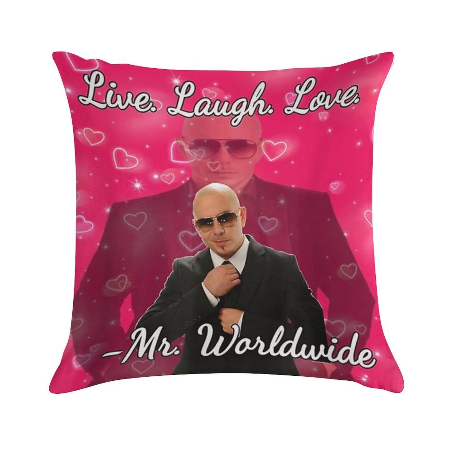 Mr Worldwide Pitbull Valentine Soft Reinforced Edging Throw Pillow