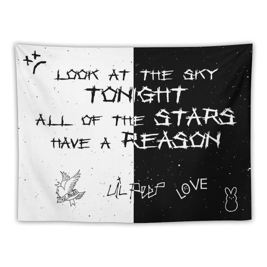 Lil Peep White And Black Star Tapestry