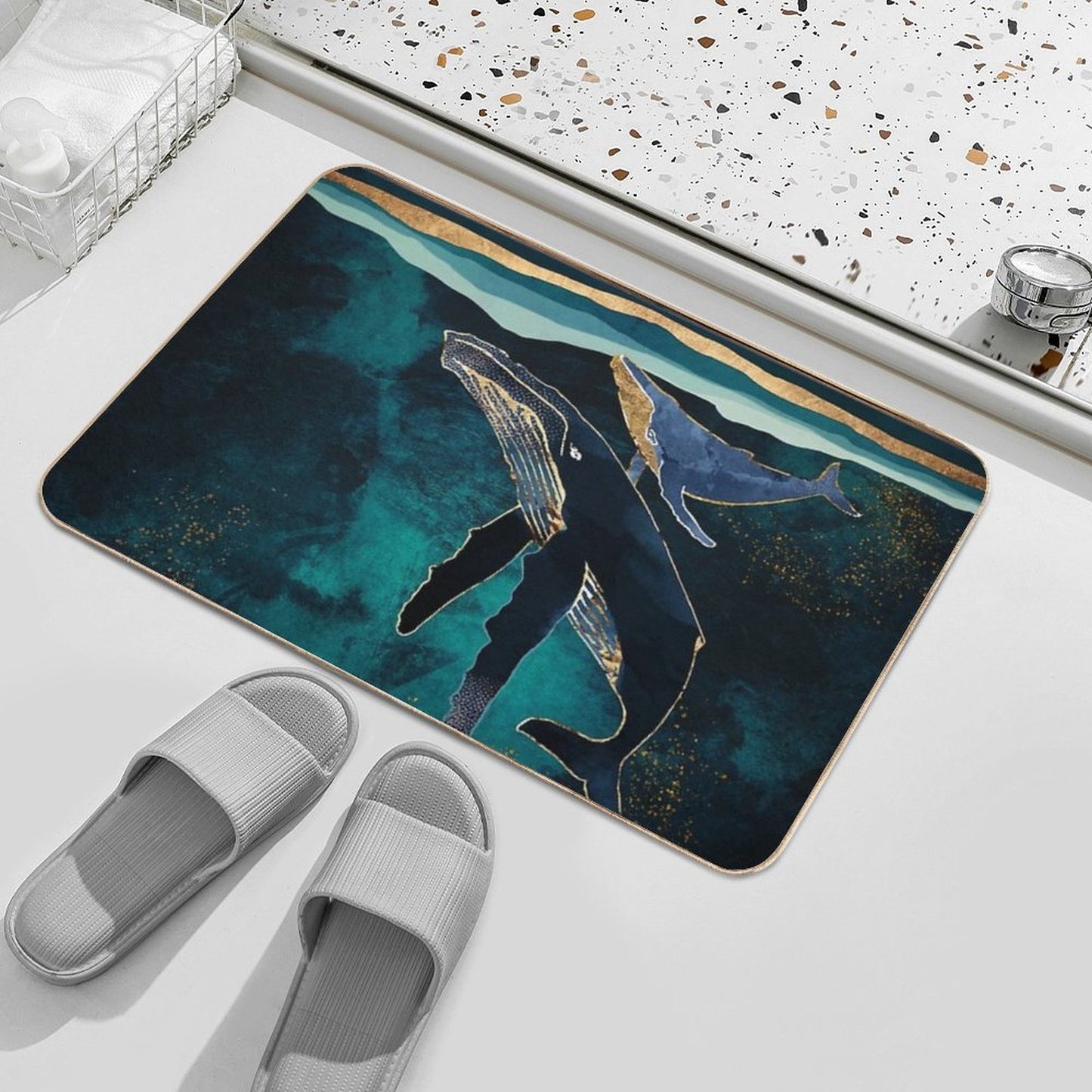 Moonlit Whales Bath Mat