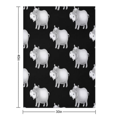 Hippo Cute Hippopotamus Throw Blanket