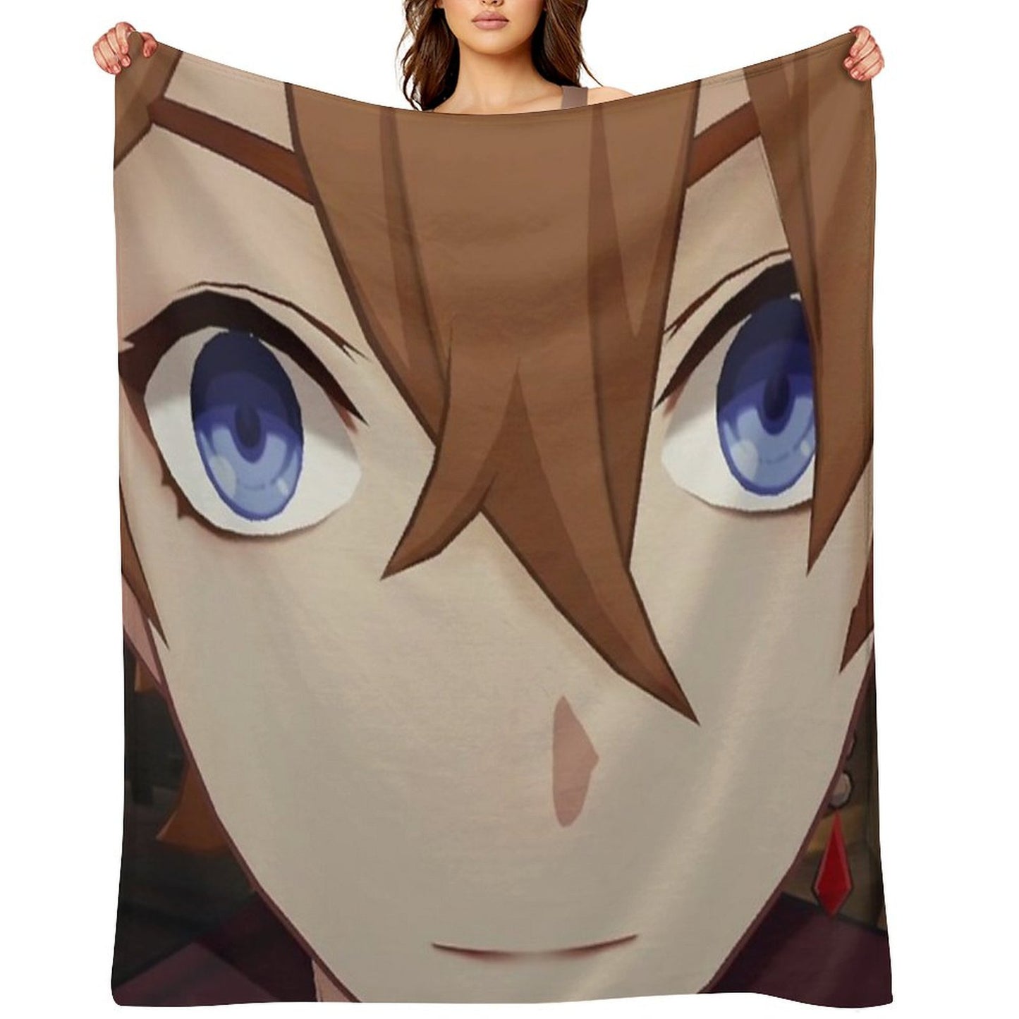 Childe (Tartaglia) Face Meme Throw Blanket