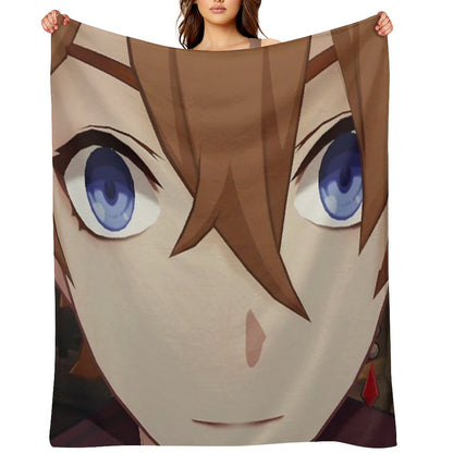 Childe (Tartaglia) Face Meme Throw Blanket