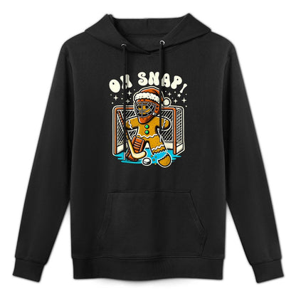 Hockey Goalie Gingerbread Man Funny Christmas Oh Snap Cookie Machine Washable Hoodie