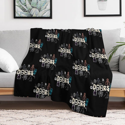 Christmas Gift. Roblox, Doors, Videogame, Monsters Throw Blanket