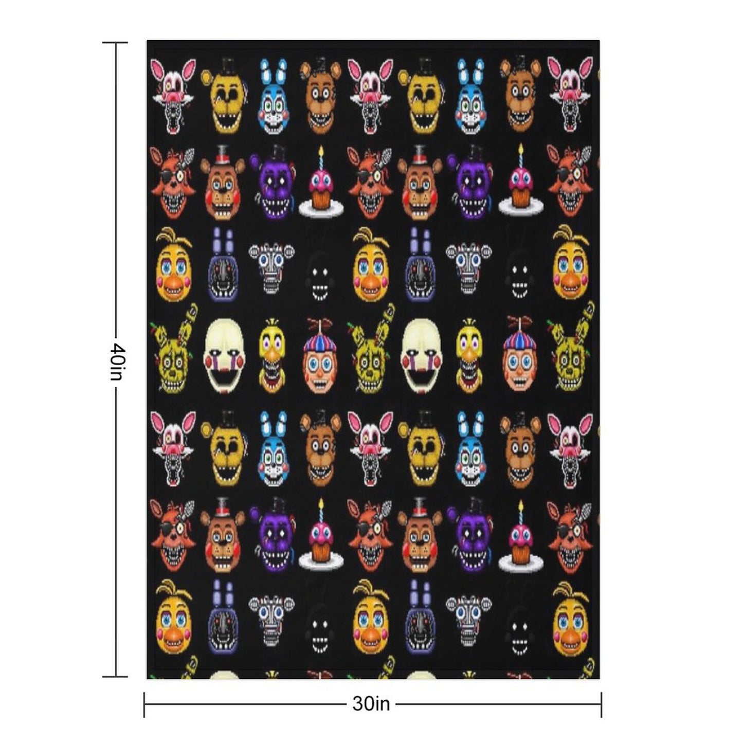 Five Nights at Freddy's - Pixel Art - Multiple Characters Throw Blanket