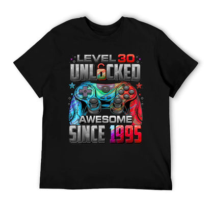 Level 30 Unlocked Awesome Since 1995 30th Birthday Gaming T-Shirt