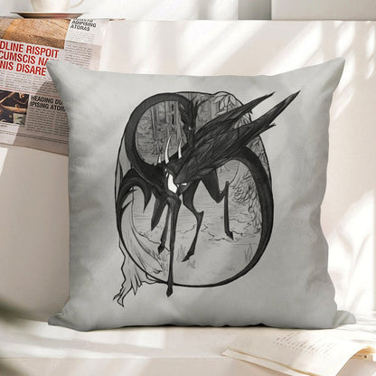 The Motherfather - Monochrome Linen Throw Pillow Cover