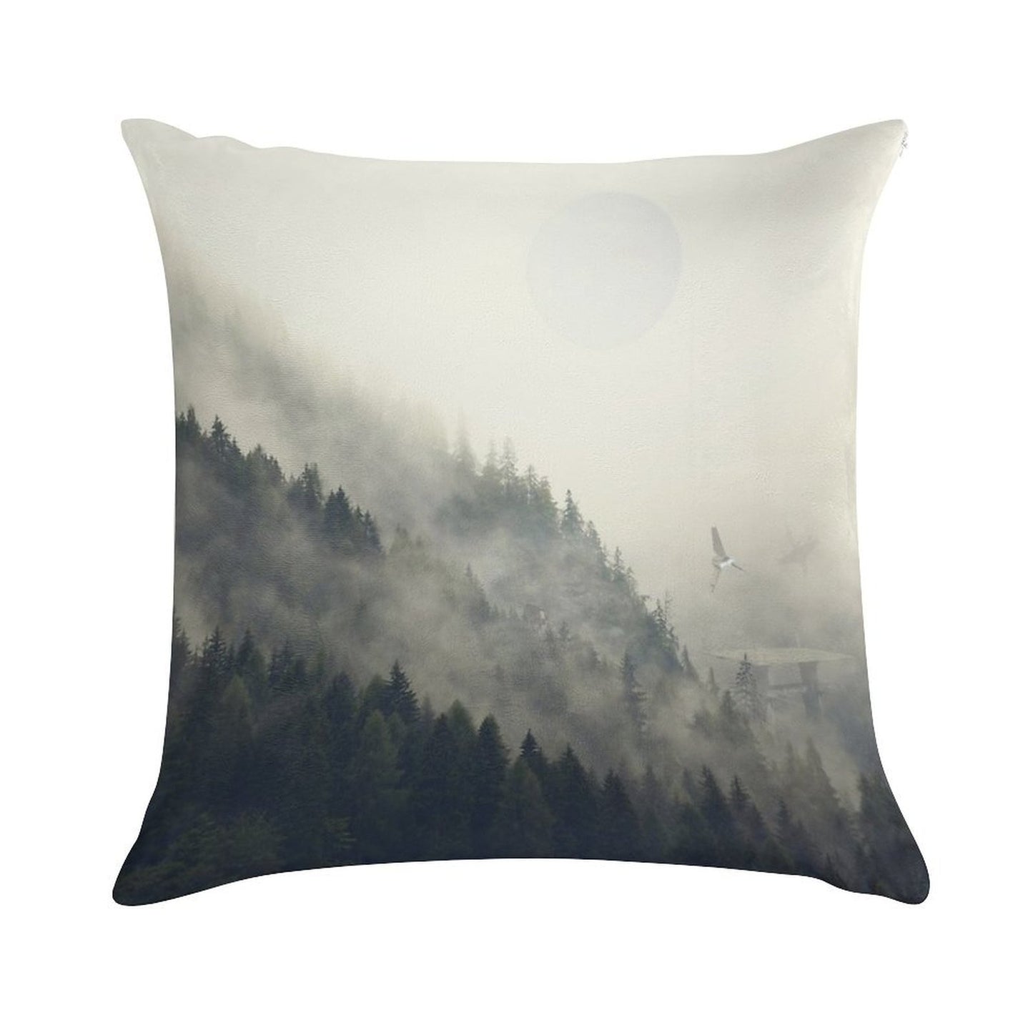 Forest Moon Soft Decorative Cover Throw Pillow