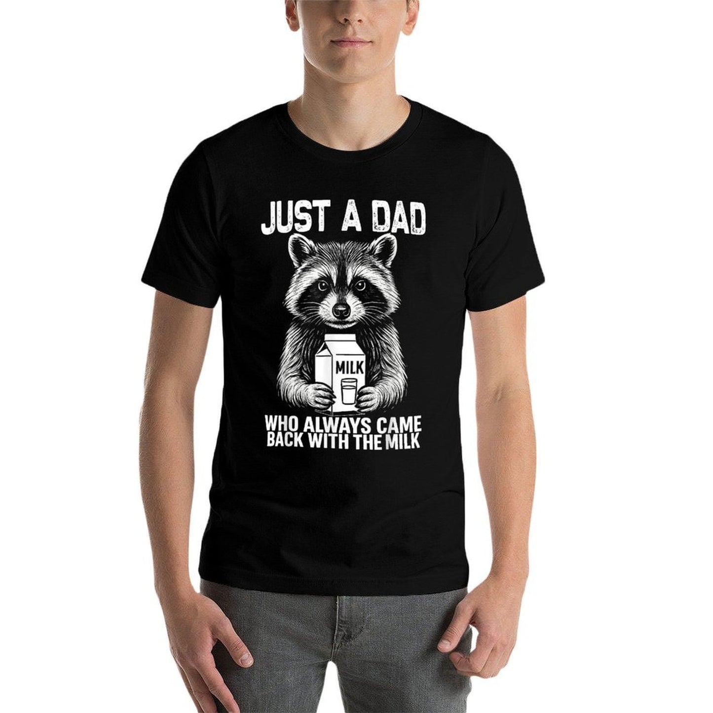 Just A Dad Who Always Came Back Fathers Day Funny Mens  Polyester Blend T-Shirt