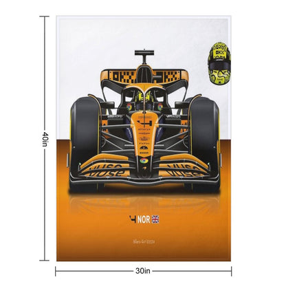 Many Lando Norris Items 2024 Formula 1 McLaren Racing Car Throw Blanket