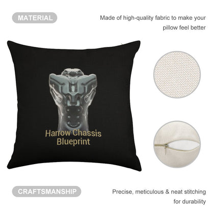 Harrow Chassis Blueprint Warframe Tennocon Meme Linen Throw Pillow Cover