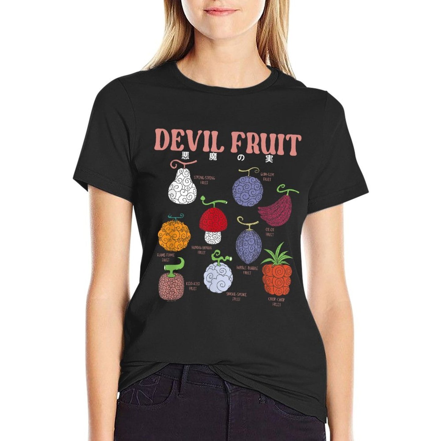 One Piece Anime Devil Fruit Varieties Illustration  Relaxed-fit T-Shirt