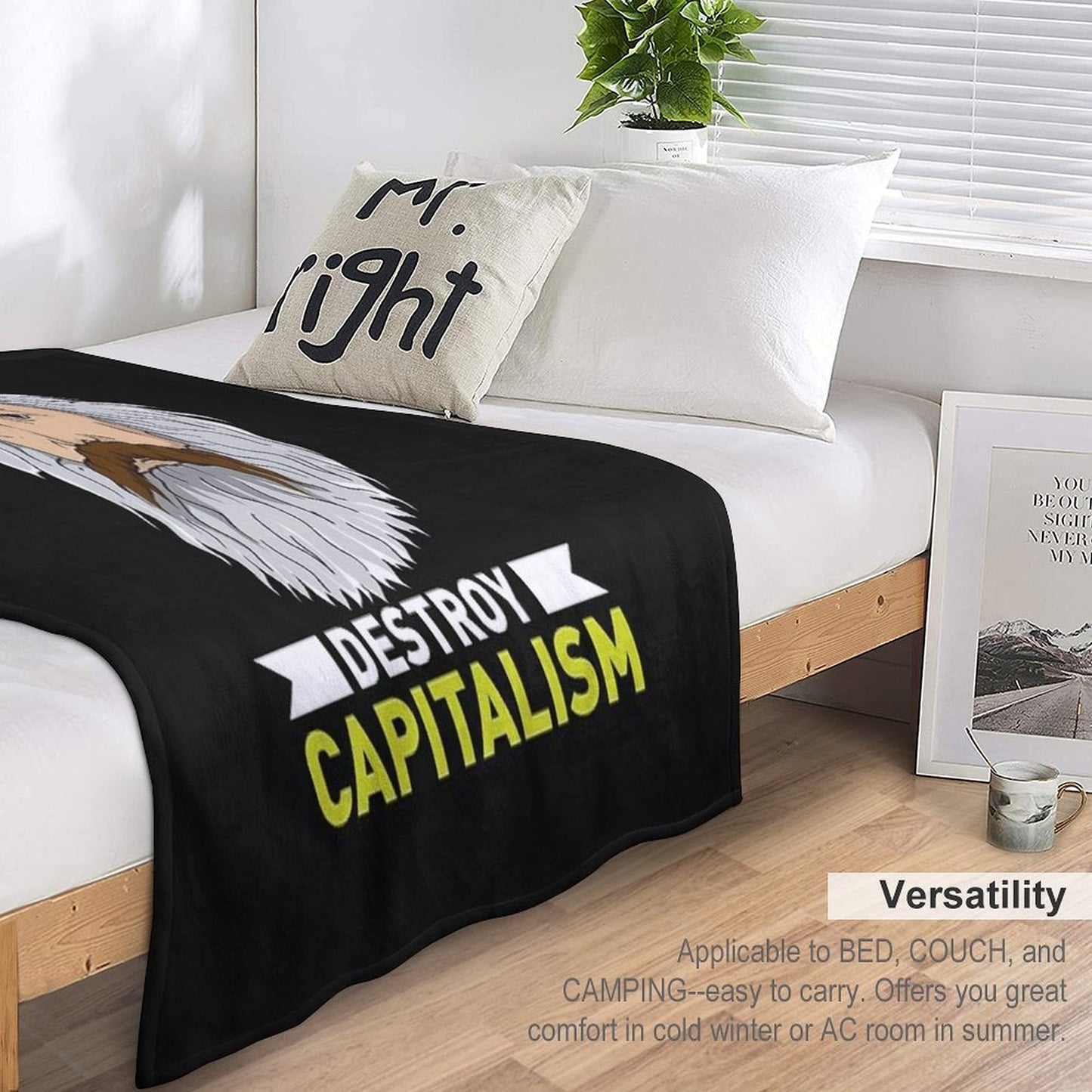 KARL MARX Destroy Capitalism Throw Blanket
