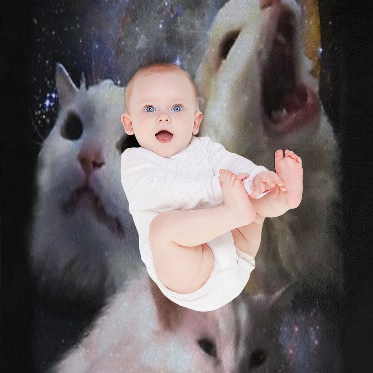 Triple Thurston Moon Cats! Throw Blanket