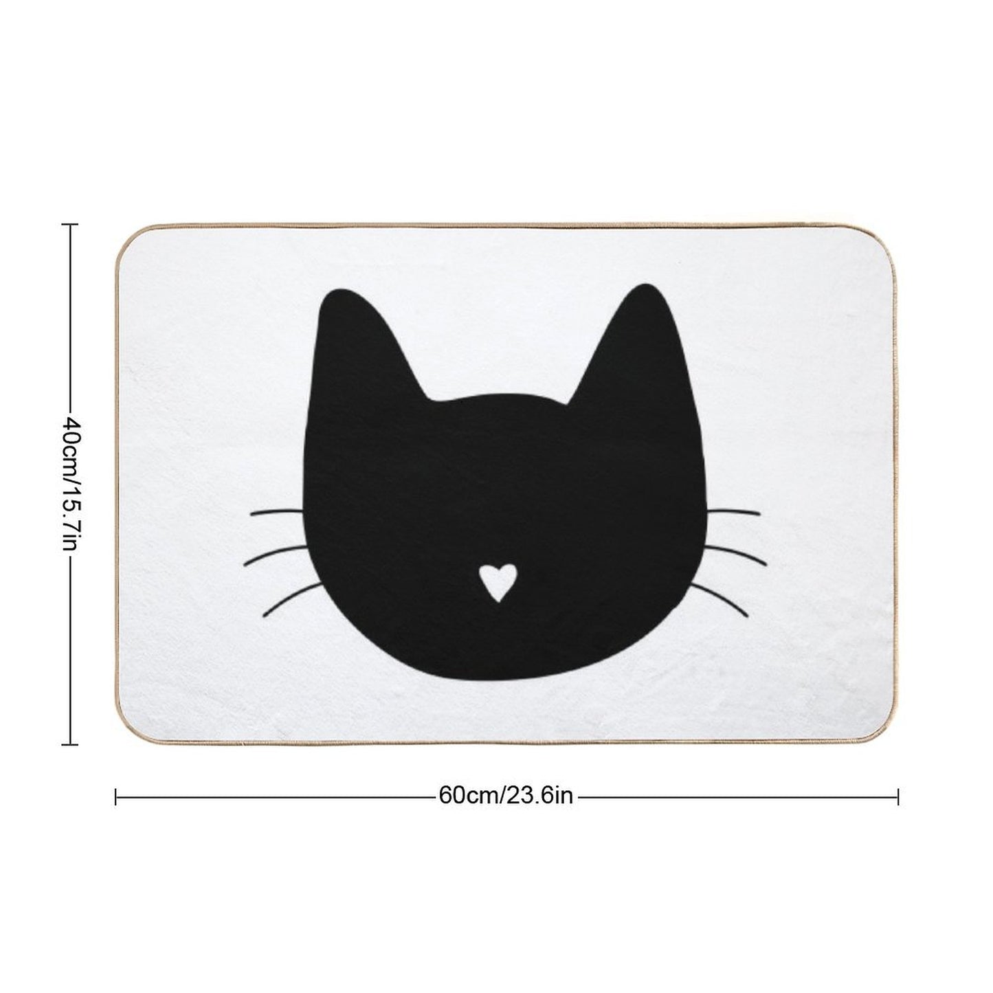 Cat Heart Nose Bath Mat