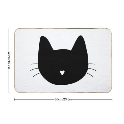 Cat Heart Nose Bath Mat