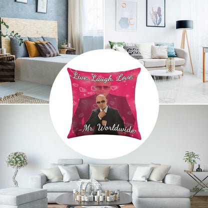 Mr Worldwide Pitbull Valentine Linen Throw Pillow Cover