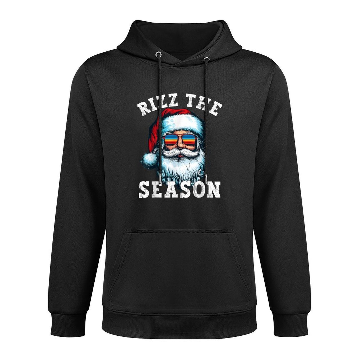 Rizz The Season Funny Christmas Rizzmas Santa Claus Rizzler Kangaroo Pocket Hoodie