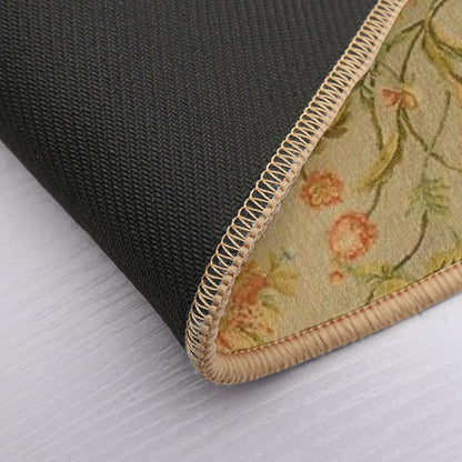 Floral Savonnerie 19th Century Authentic Colorful Picture of A Rose Tulip And Greenery Rug Bath Mat