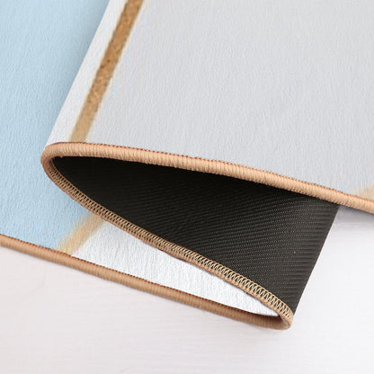 Blue, Grey & Gold Geo Bath Mat