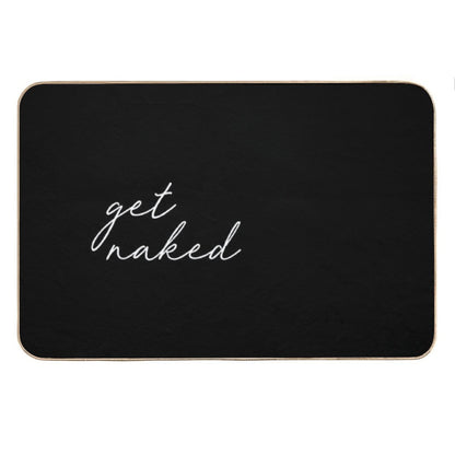 Get Naked, Black And White Bath Mat
