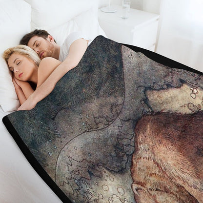 John Bauer Poor Little Bear-artist John Bauer Throw Blanket