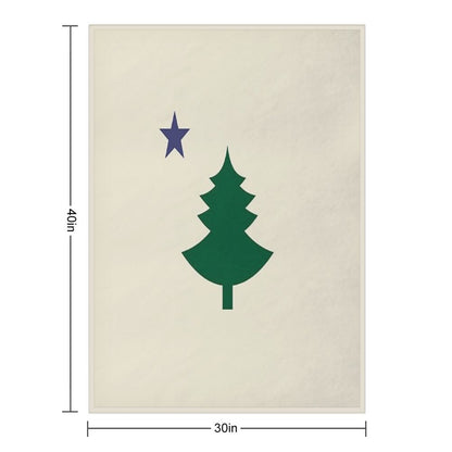 Old Original 1901 Maine State Flag with Pine Tree And Star Throw Blanket