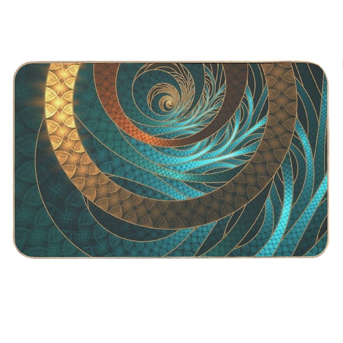 Beautiful Corded Leather Turquoise Fractal Bangles Bath Mat