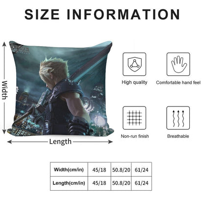 Cloud Final Fantasy VII Remake Soft Decorative Cover Throw Pillow