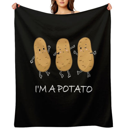I'm A Potato Funny Potato GIft Cute Meme Throw Blanket