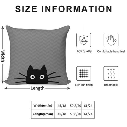 Black Cat Face Soft Gift Ready Throw Pillow