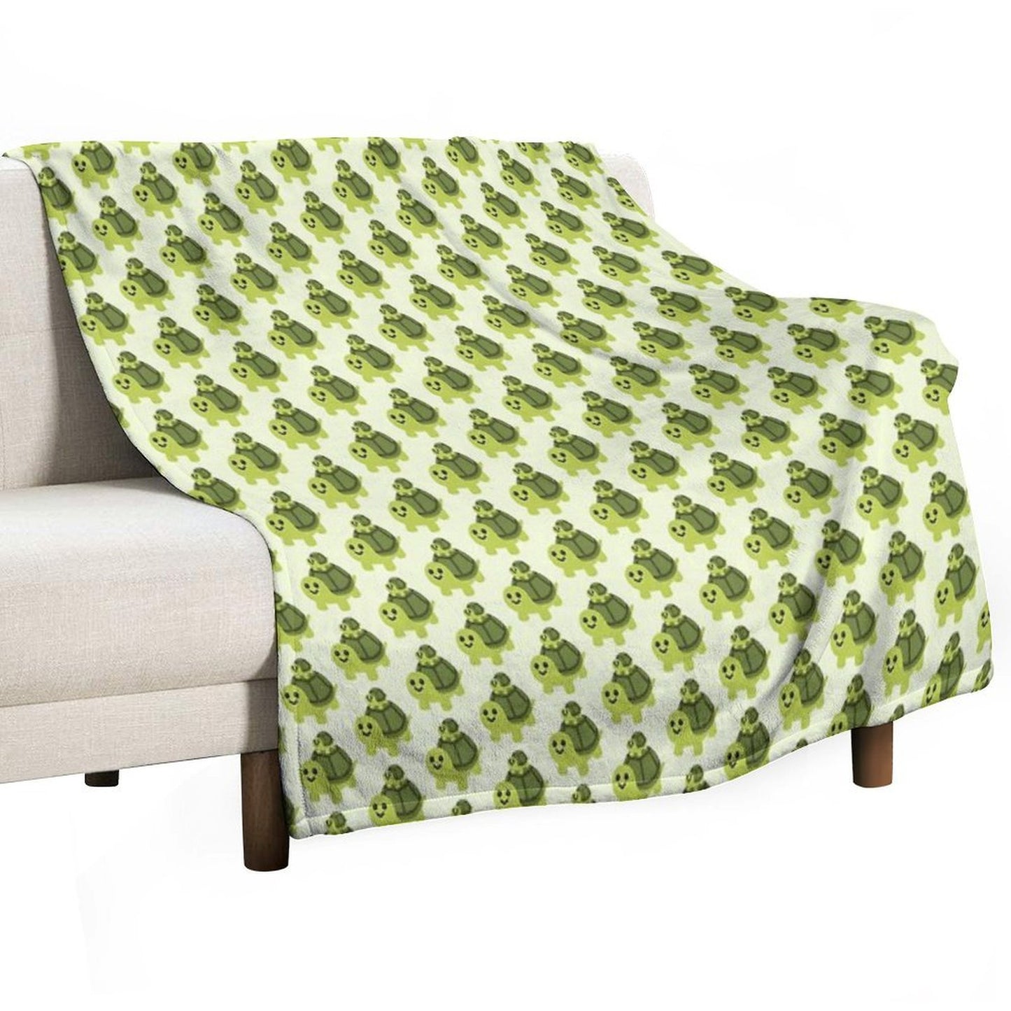 Two Turtles Small Turtle Tortoise Cute Happy Emoji Throw Blanket