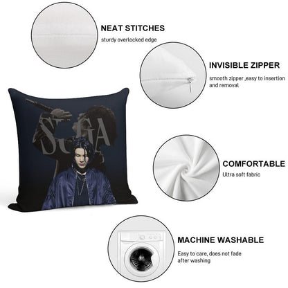 SUGA D-DAY Soft Skin-Friendly Throw Pillow