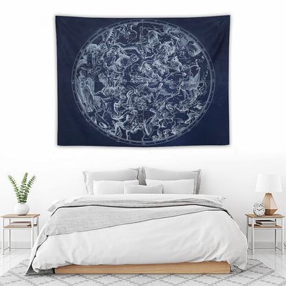Vintage Constellations & Astrological Signs  White Tapestry
