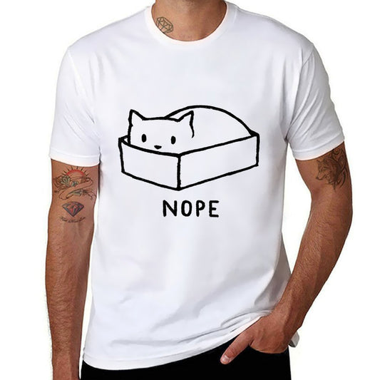 Nope Box Cat Funny For Men Women  Fade-proof Color T-Shirt