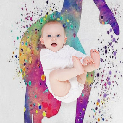 Gymnastics Girl Tumbling Colorful Watercolor Art Gift Throw Blanket