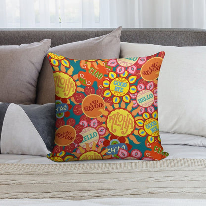 It's A Small World Flowers (original) Soft Fade-Resistant Throw Pillow