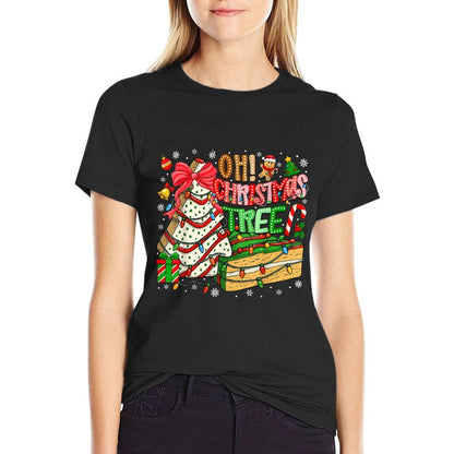 Groovy Oh Christmas Tree Cakes Cookies Xmas Cake Lover Women  Odor-resistant T-Shirt