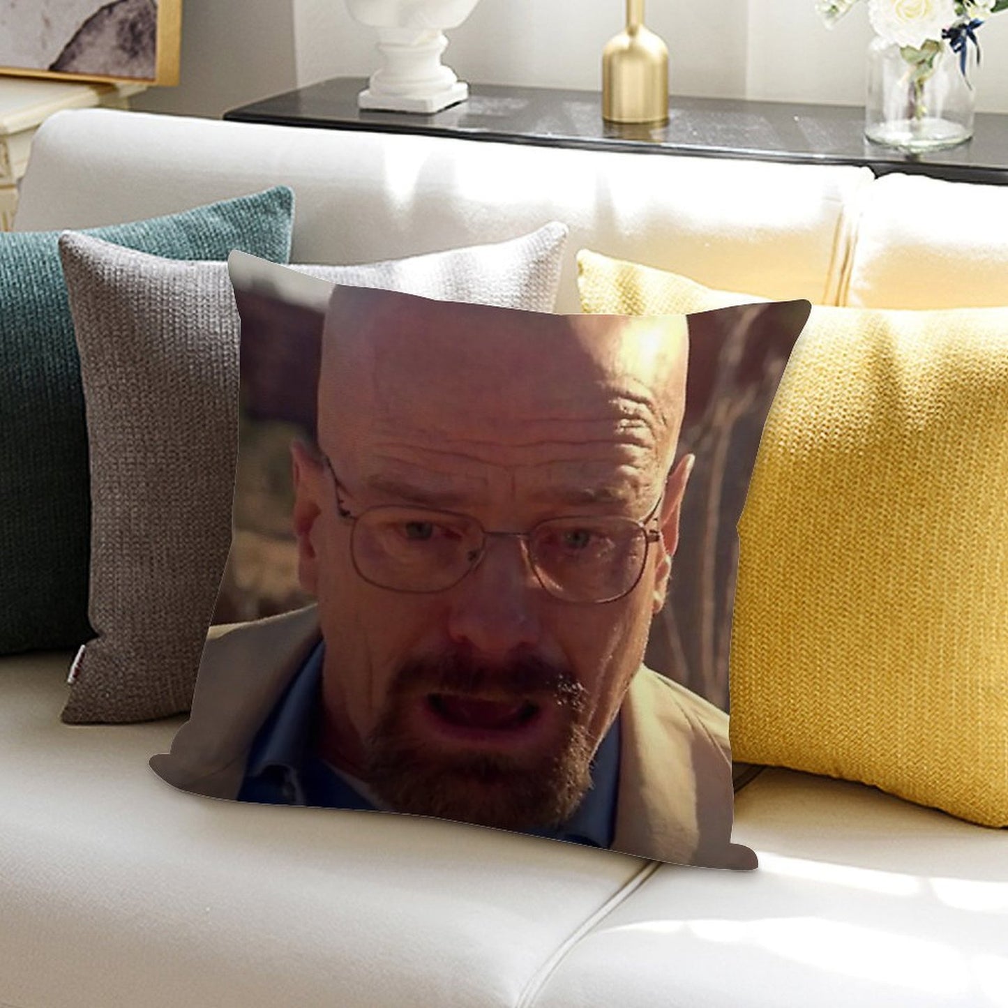 Walter White Meme Soft Easy Maintenance Throw Pillow