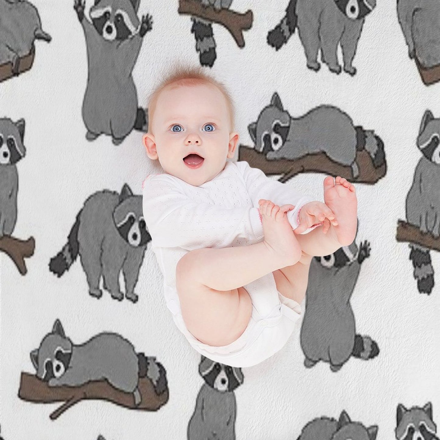 Raccoons Throw Blanket