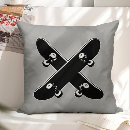 Skate X Linen Throw Pillow Cover