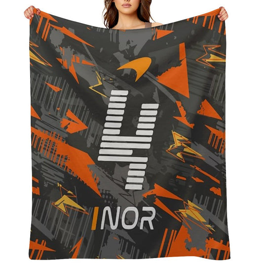 Lando Norris 4 - Abstract Design Throw Blanket