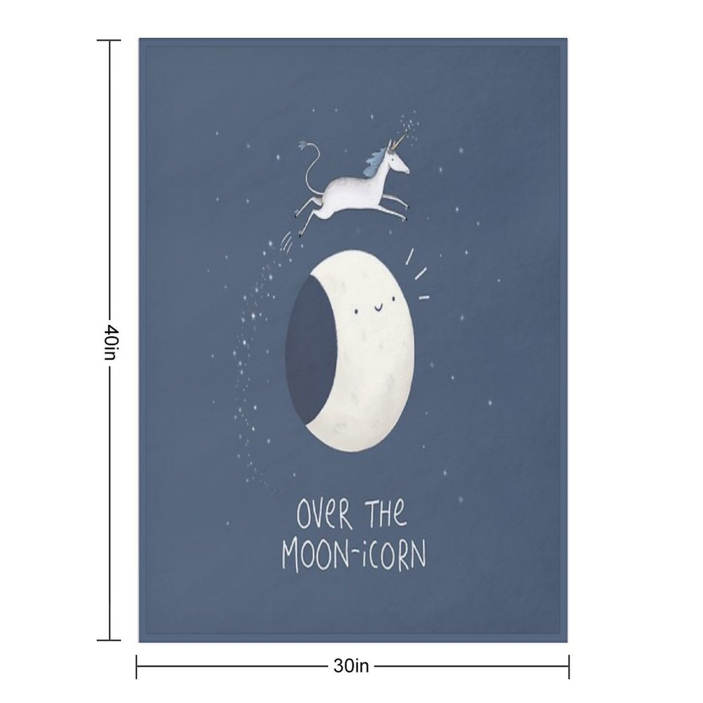 Over The Moon-icorn Throw Blanket