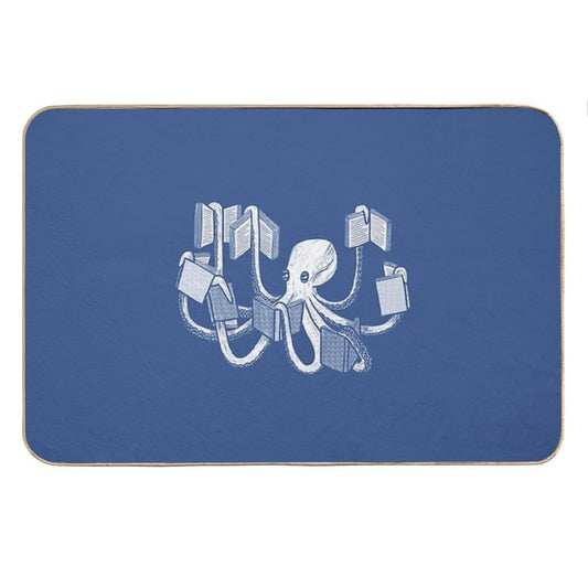 Armed With Knowledge (dark Blue Version) Bath Mat