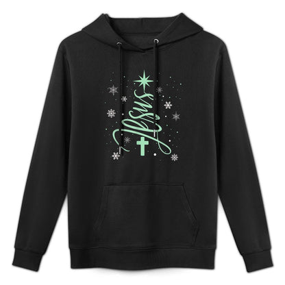 Jesus Tree Christian Christmas Faith Snowflakes Cross Machine Washable Hoodie