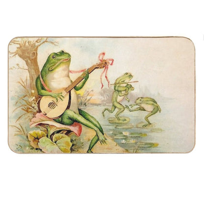 FROG STRUMMING  Vintage Abstract Entertainment Print Bath Mat