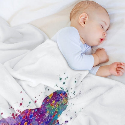 Ice Hockey Boy Goalie Colorful Watercolor Throw Blanket