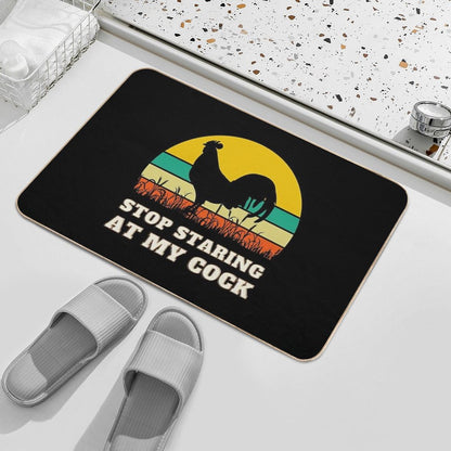 Stop Staring at My Cock Animals Chicken Bath Mat
