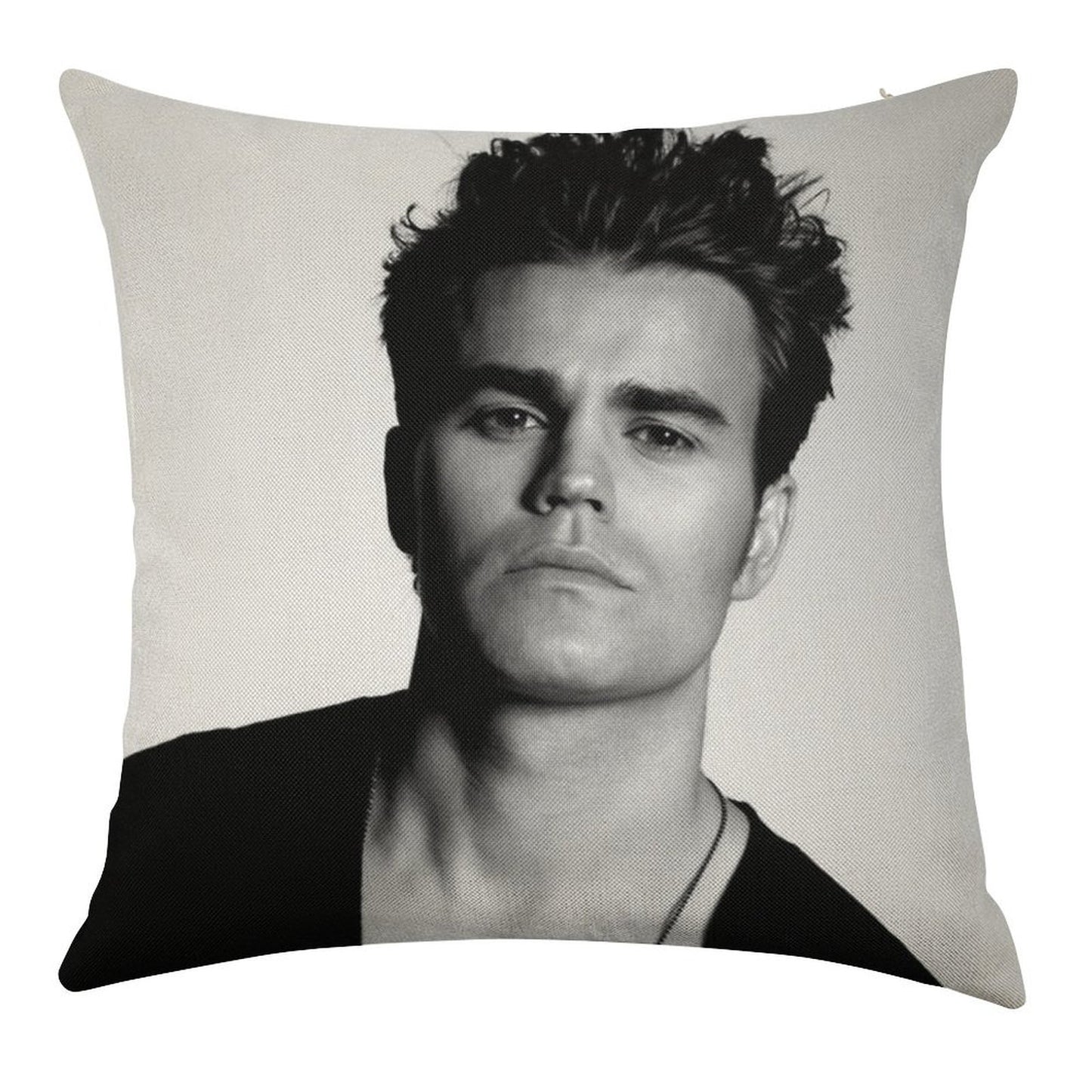 Paul Wesley Black And White Linen Throw Pillow Cover